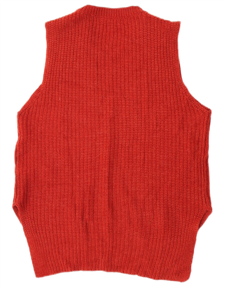Marks & Spencer Womens Vest Tank Top UK 12 Medium Red Acrylic