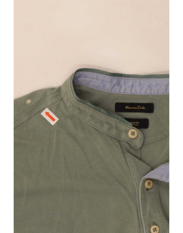 Massimo Dutti Mens Casual Fit Polo Shirt Medium Green