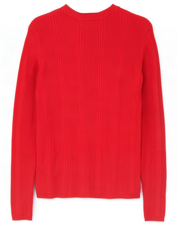Marks & Spencer Womens Boat Neck Jumper Sweater UK 10 Small Red Viscose