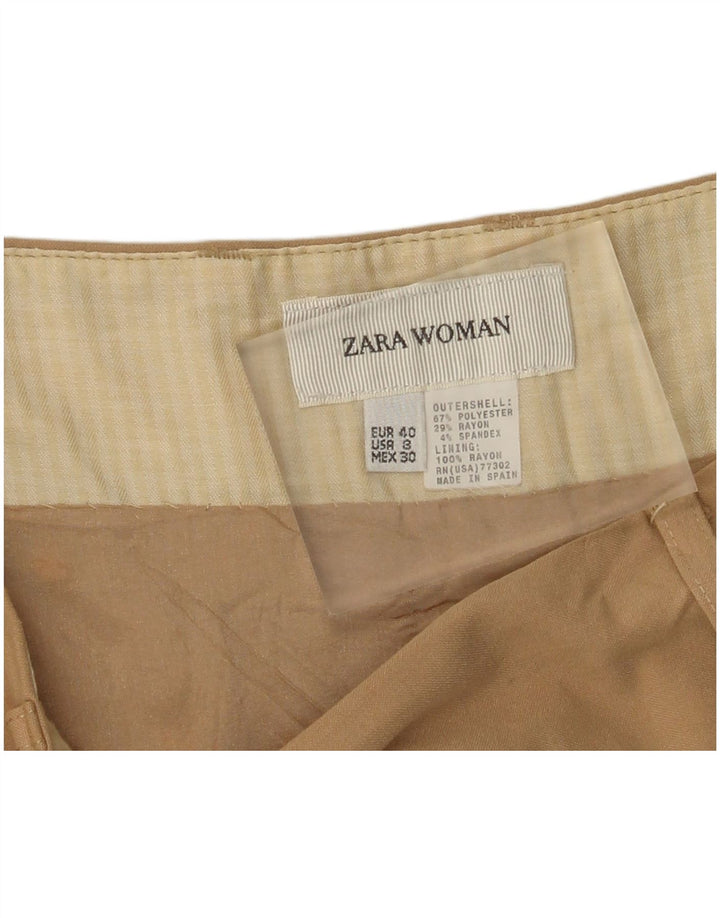Zara Womens A-Line Skirt IT 40 Small W30 Khaki Polyester