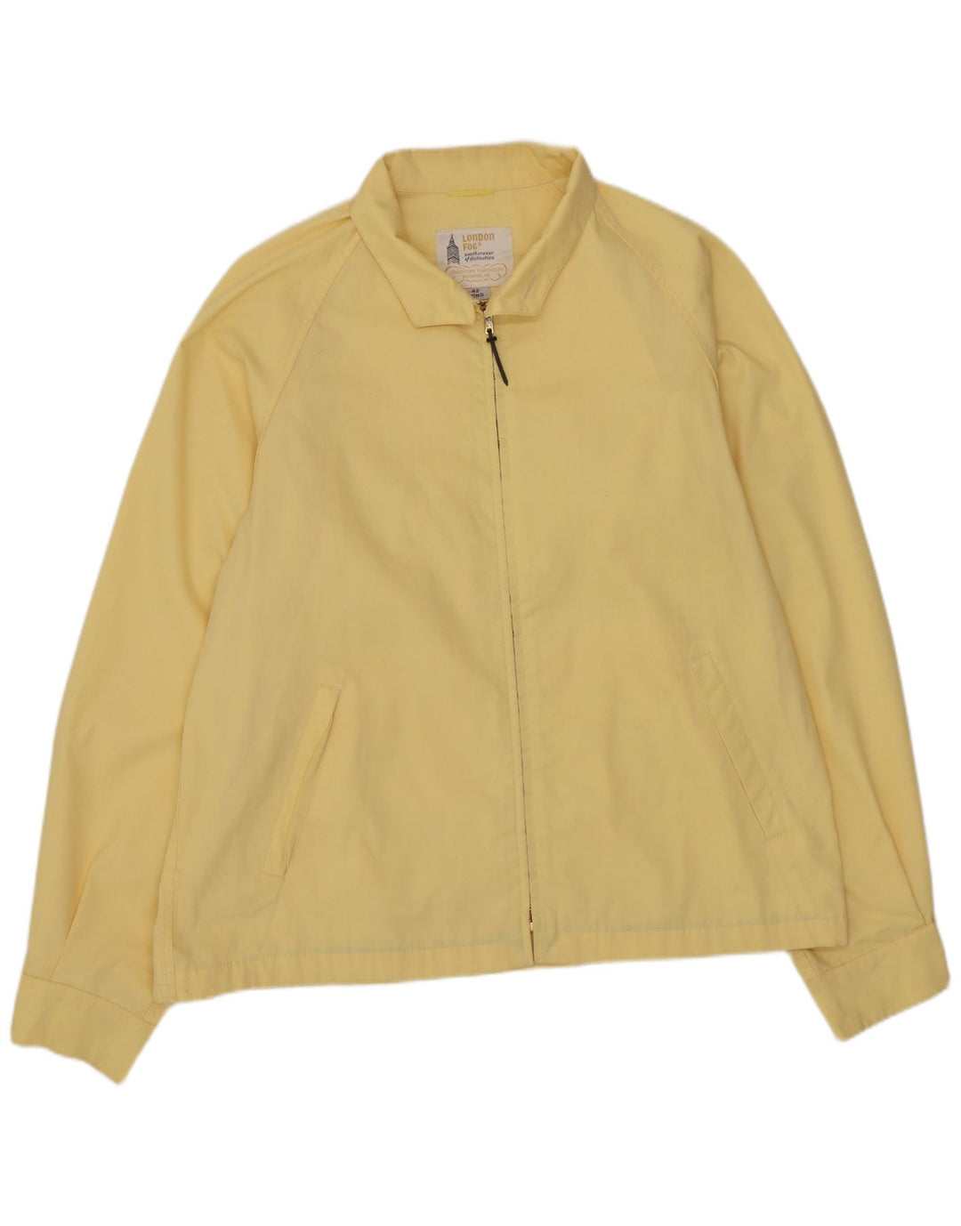 LONDON FOG Mens Bomber Jacket UK 42 XL Yellow Cotton