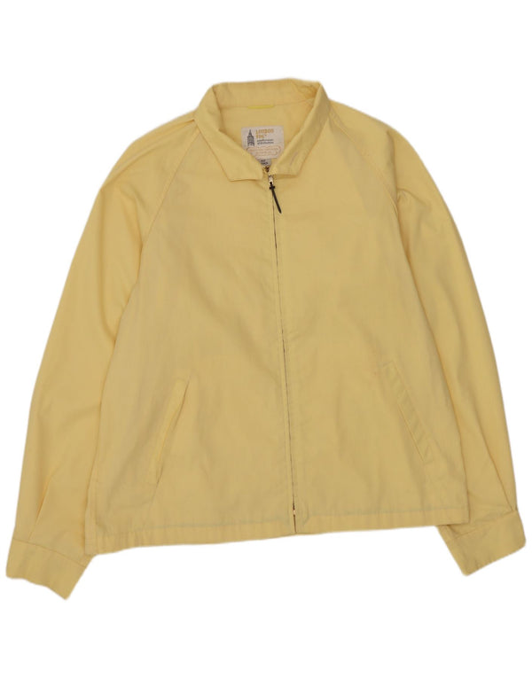 LONDON FOG Mens Bomber Jacket UK 42 XL Yellow Cotton