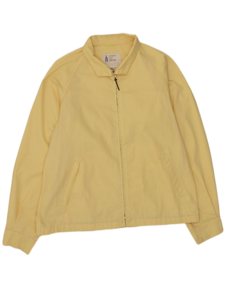LONDON FOG Mens Bomber Jacket UK 42 XL Yellow Cotton