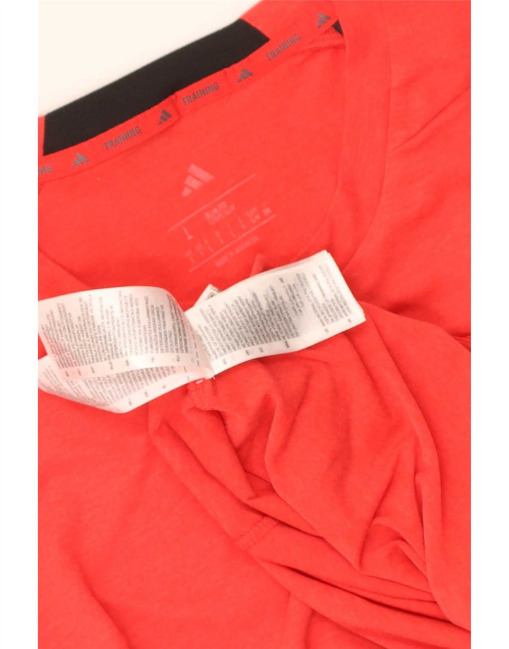 Adidas Mens Slim Fit T-Shirt Top Large Red Polyester