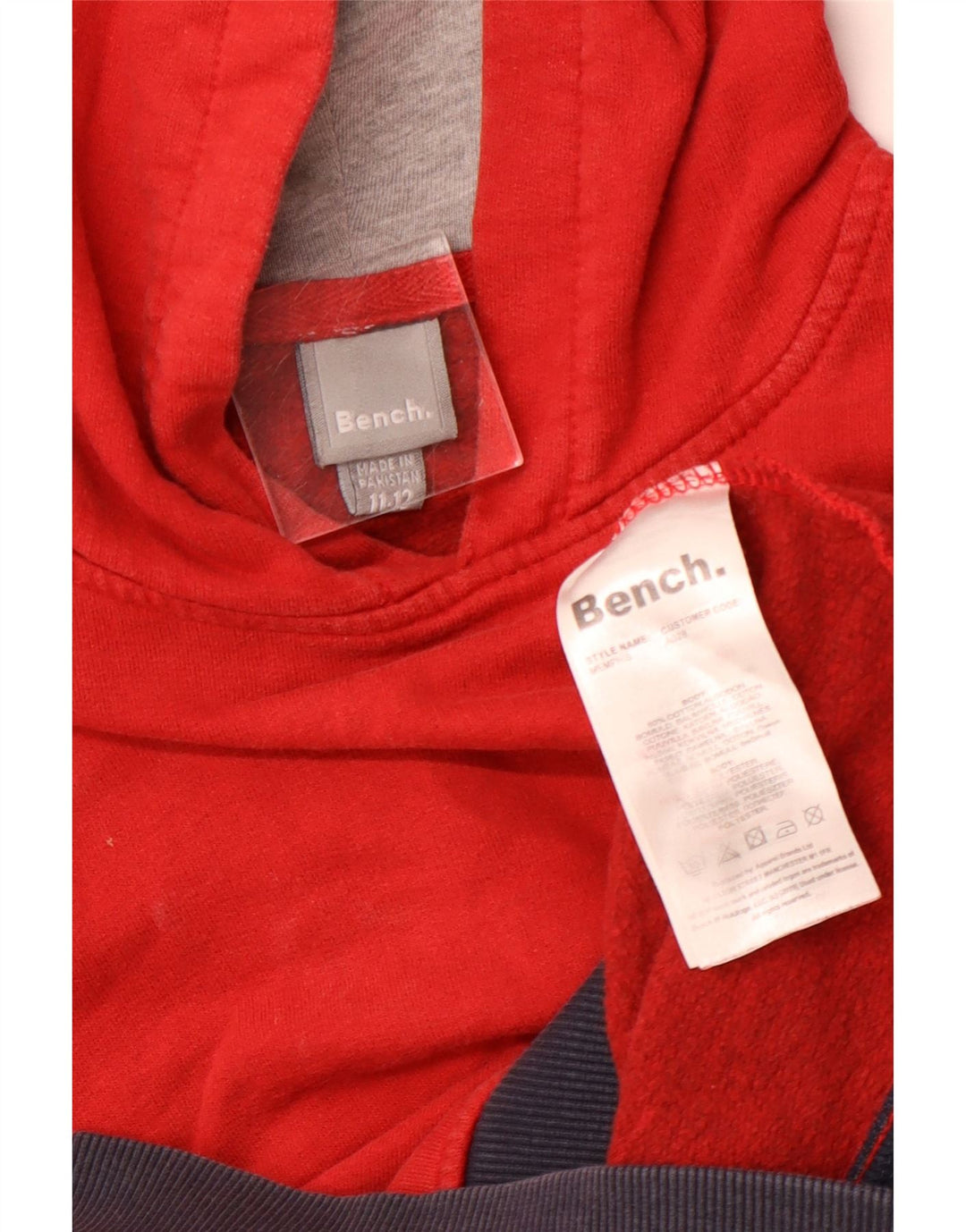 BENCH Boys Graphic Hoodie Jumper 11-12 Years Red Cotton