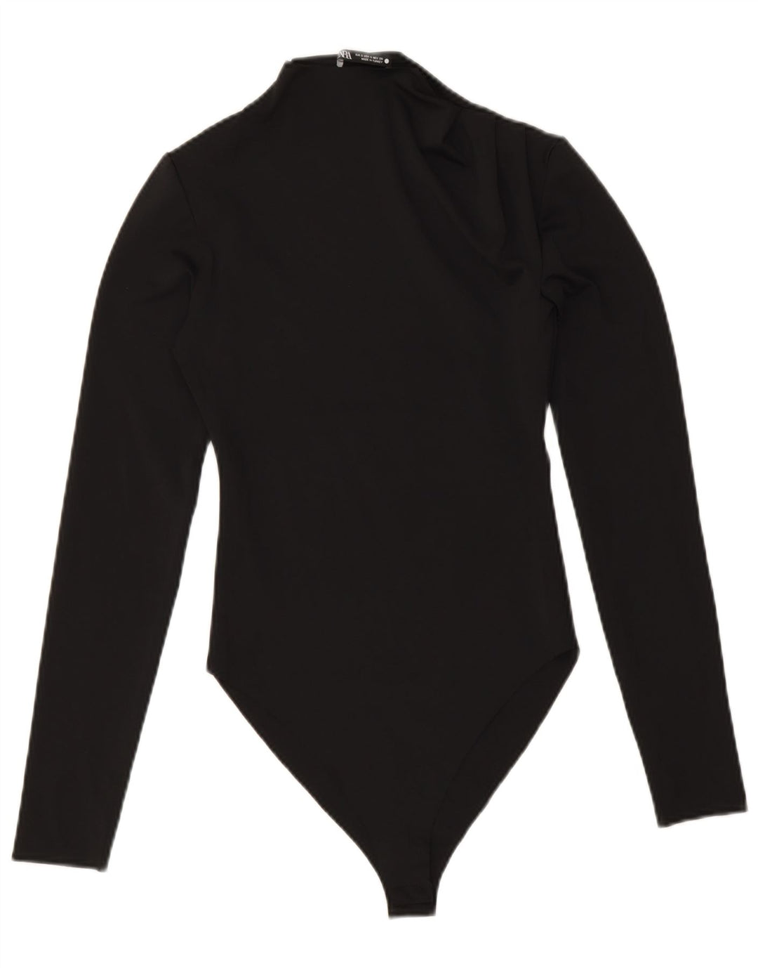 Zara Womens Long Sleeve Bodysuit UK 8 Small Black Polyester