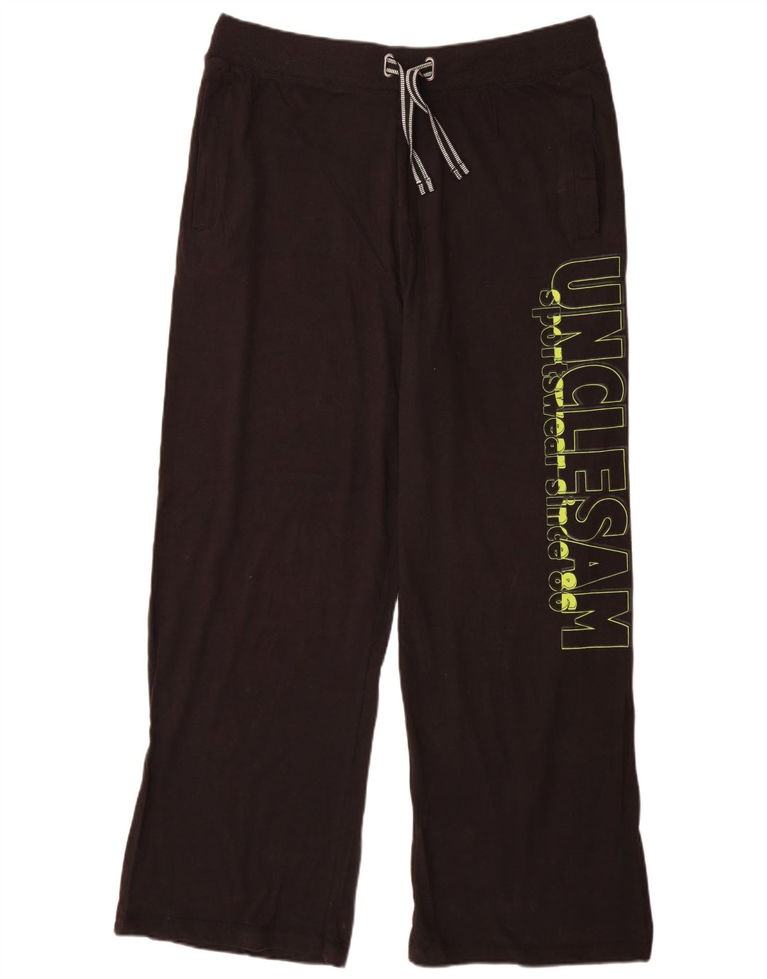 Uncle Sam Mens Graphic Tracksuit Trousers 2XL Black Cotton