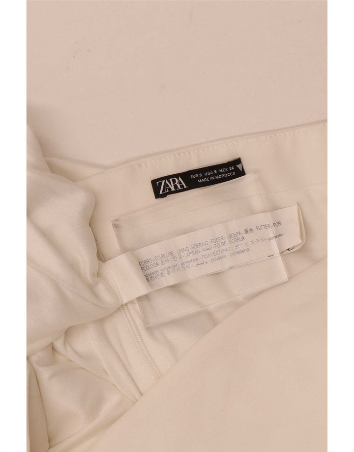 Zara Womens Strapless Dress UK 8 Small White Polyester
