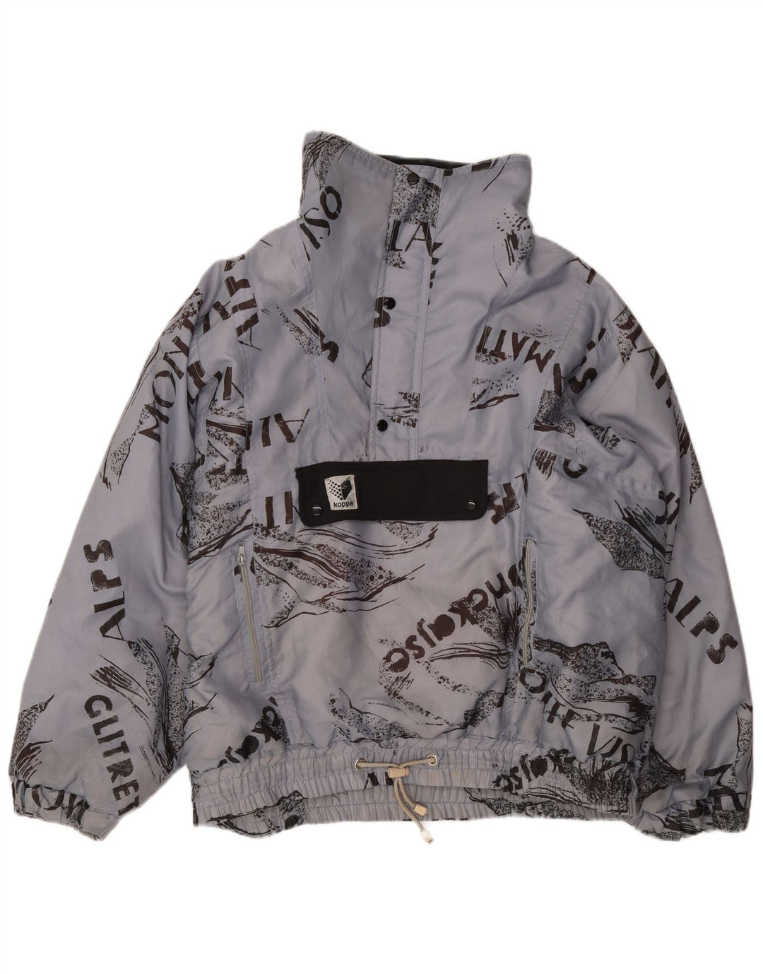 TACTEL Mens Graphic Anorak Jacket UK 48 4XL Blue Polyamide