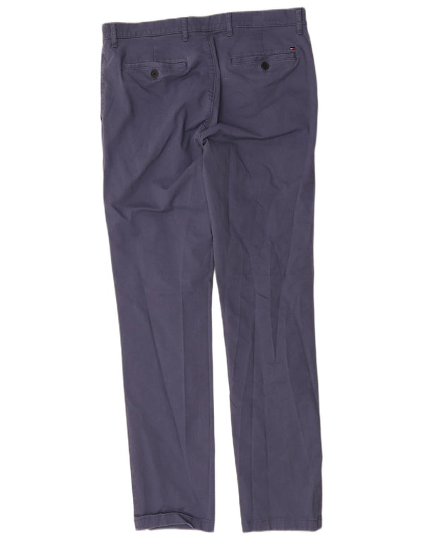 Tommy Hilfiger Mens Stretch Slim Fit Chino Trousers W34 L34 Blue Cotton