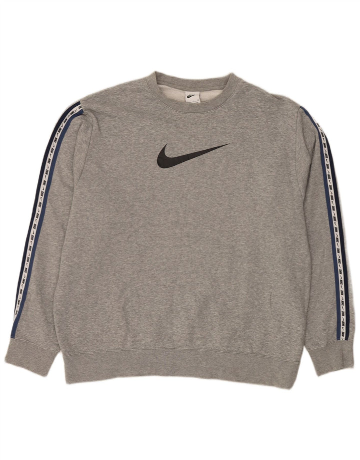 NIKE Mens Graphic Sweatshirt Jumper XL Grey Cotton
