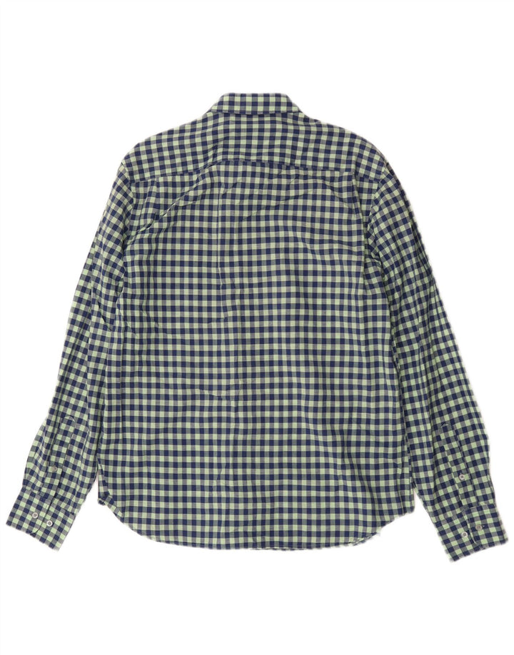 Massimo Dutti Mens Shirt Large Green Gingham