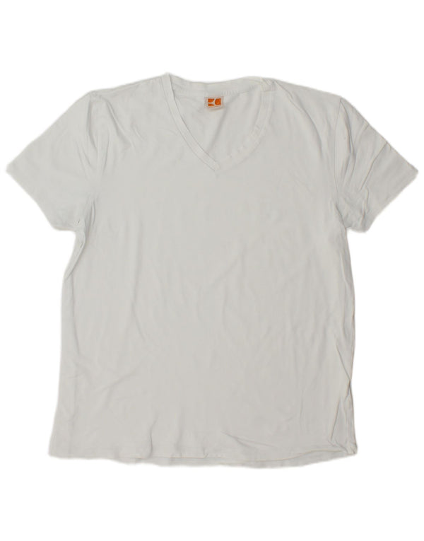 Hugo Boss Mens T-Shirt Top XL White Cotton
