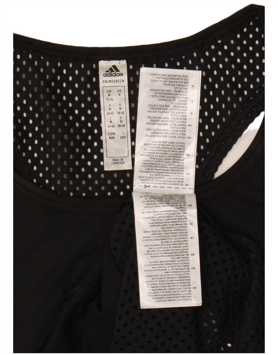 ADIDAS Womens Graphic Vest Top UK 12/14 Medium Black Polyester