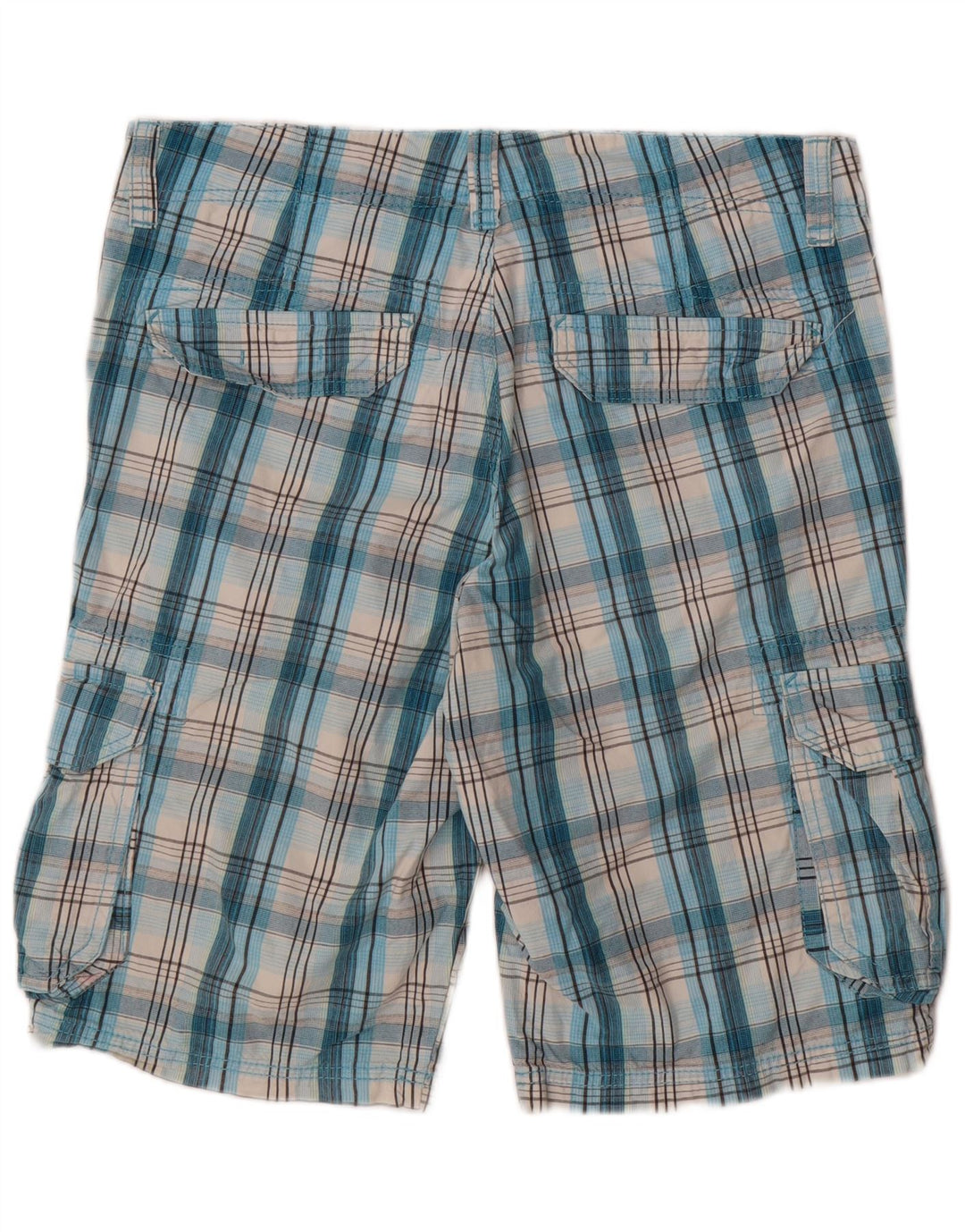 EDC Mens Cargo Shorts W34 Large Blue Check