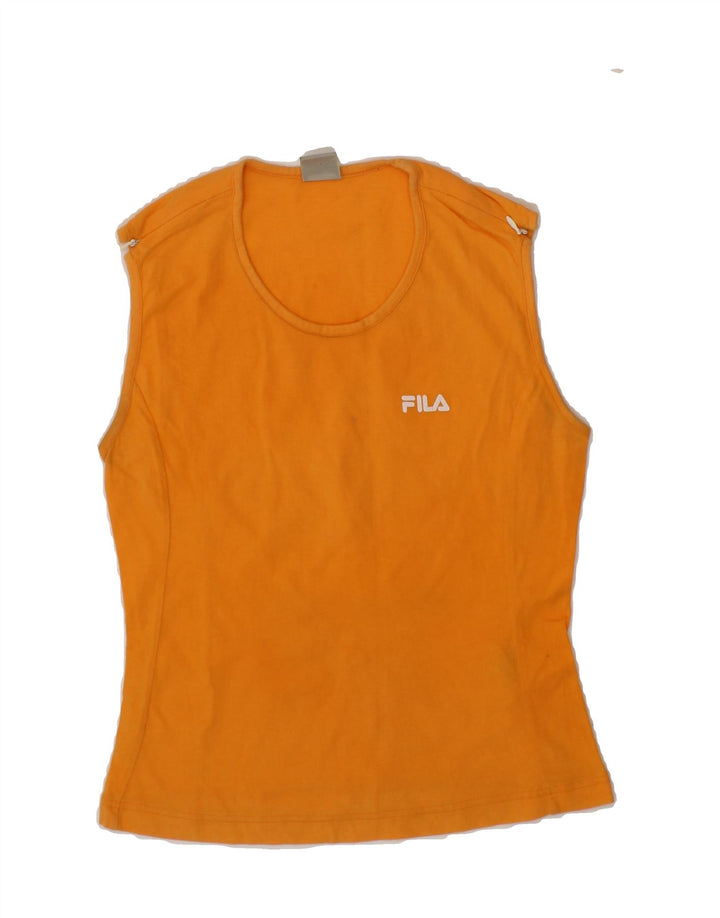 FILA Womens Vest Top IT 40/42 Small Orange Cotton Vintage Fila and Second-Hand Fila from Messina Hembry 