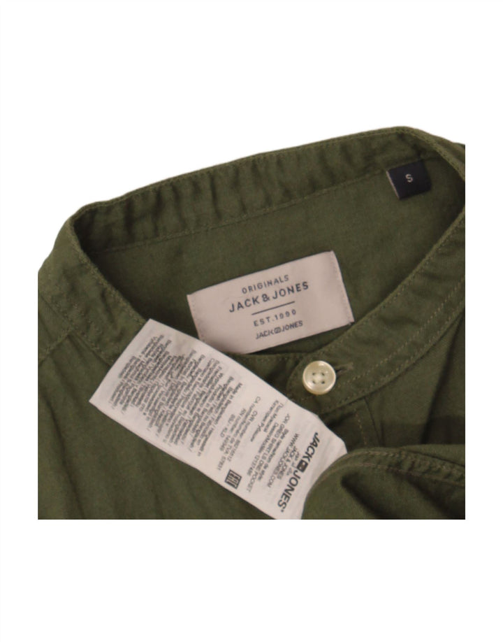 JACK & JONES Mens Shirt Small Green Cotton
