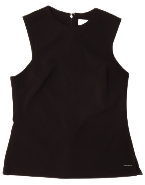Calvin Klein Womens Sleeveless Blouse Top IT 40 Small Black Polyester