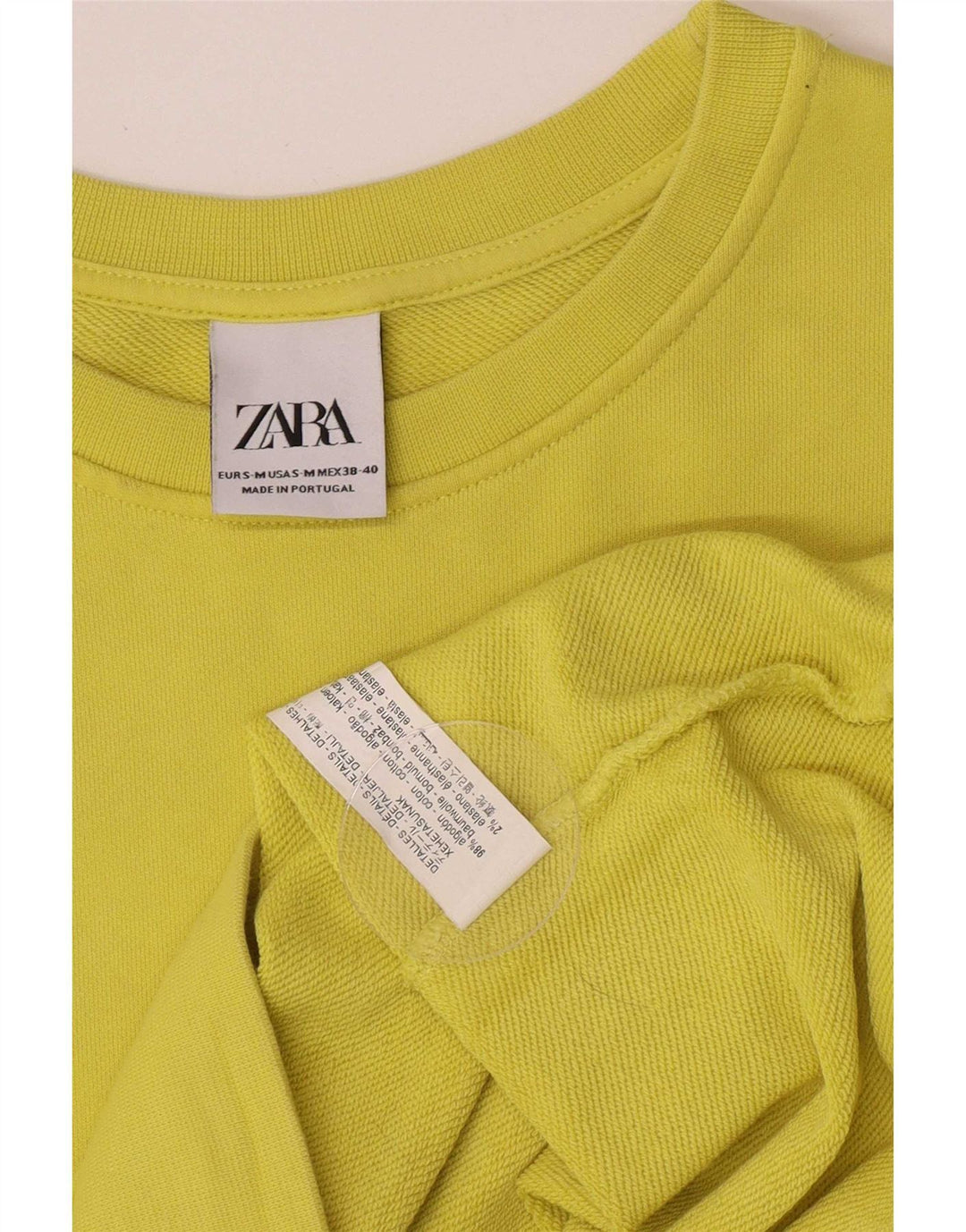 Zara Mens Sweatshirt Jumper Small Green Cotton