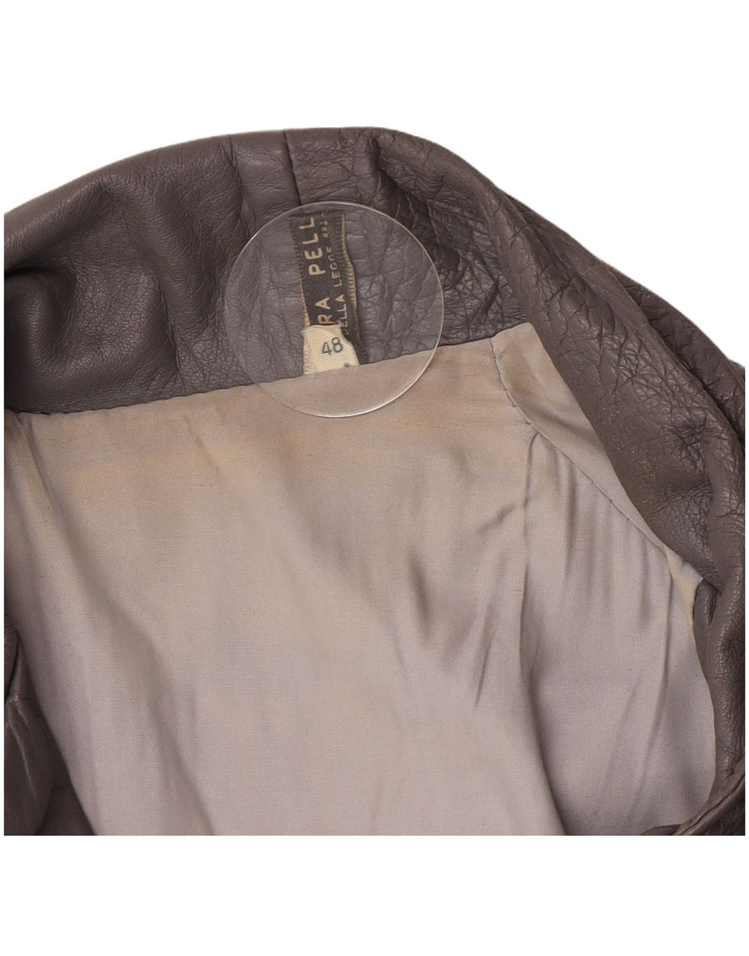 Vintage Mens Leather Jacket IT 48 Medium Grey Leather