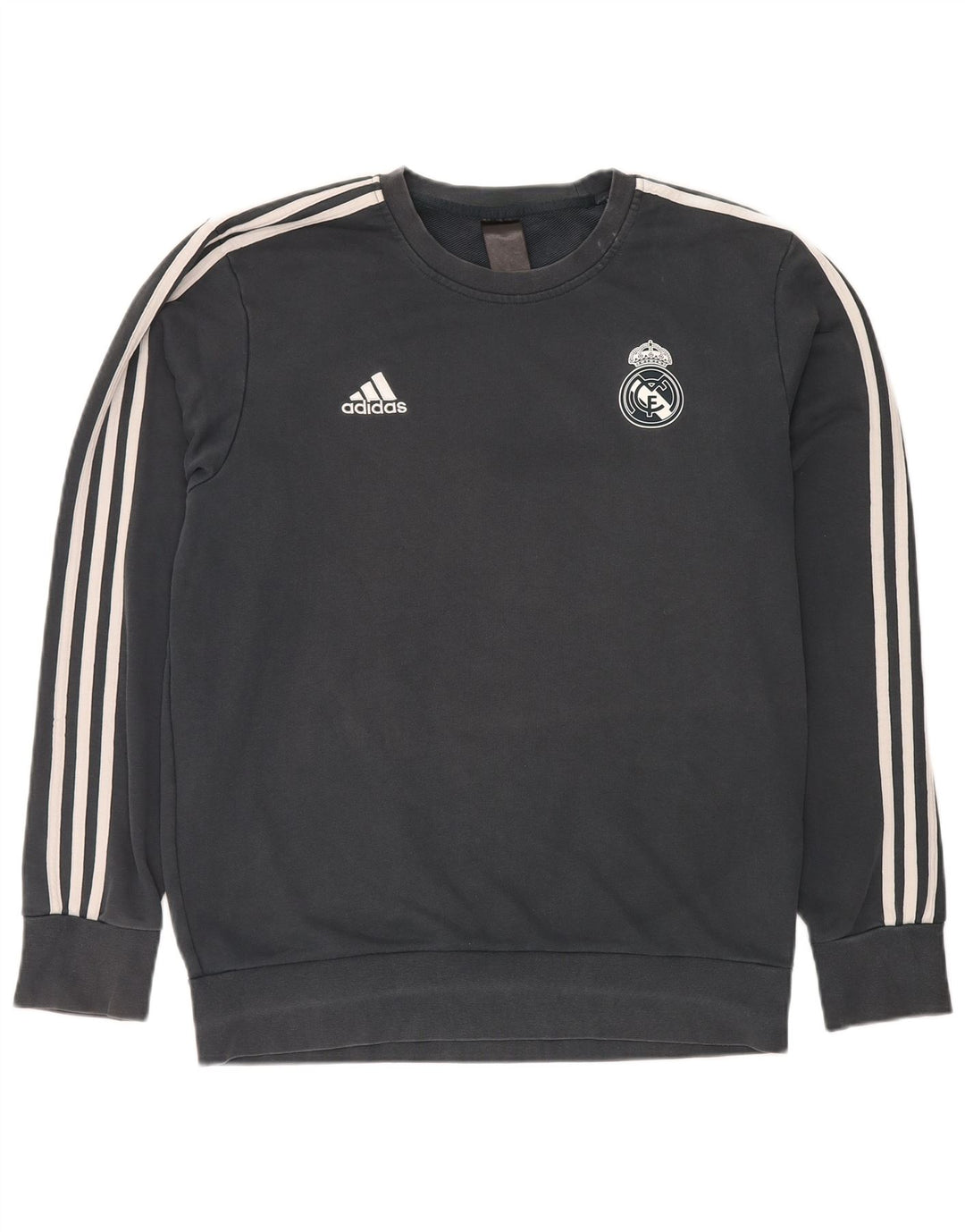 Adidas Mens Real Madrid Sweatshirt Jumper Large Grey Cotton