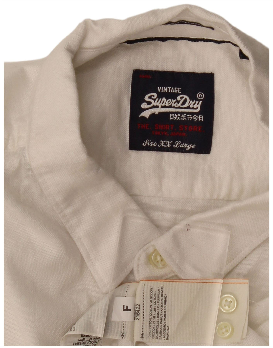 Superdry Mens Shirt 2XL White Cotton
