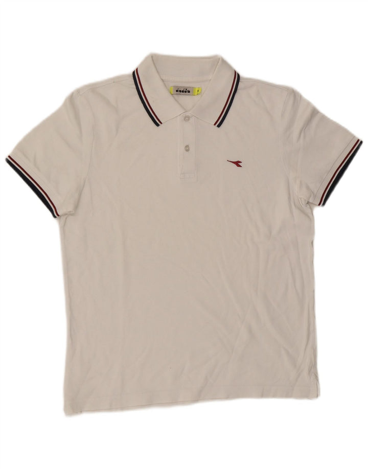 Diadora Mens Polo Shirt Small White