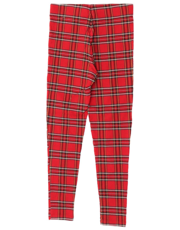 Zara Womens Skinny Casual Trousers Medium W28 L26 Red Plaid