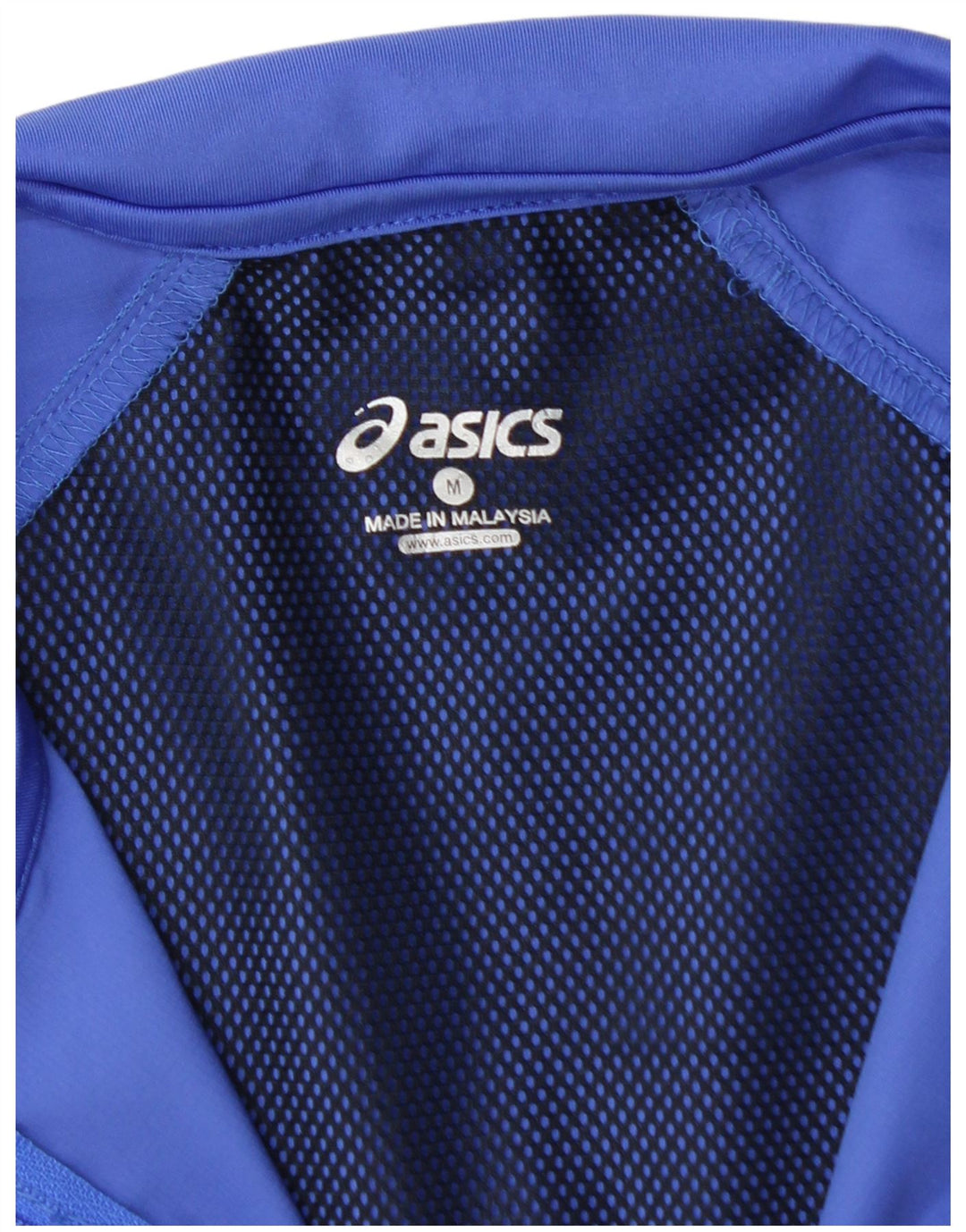 ASICS Womens Tracksuit Top Jacket UK 12 Medium Blue Polyester