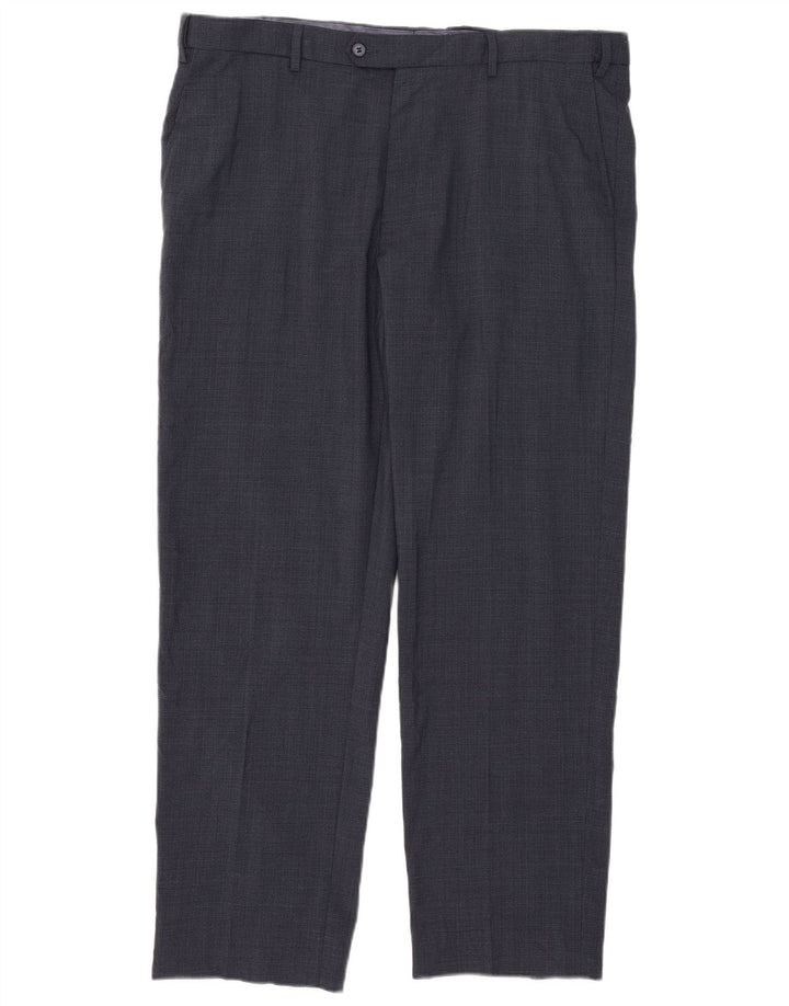 Marks & Spencer Mens Straight Regular Suit Trousers W40 L31 Navy Blue