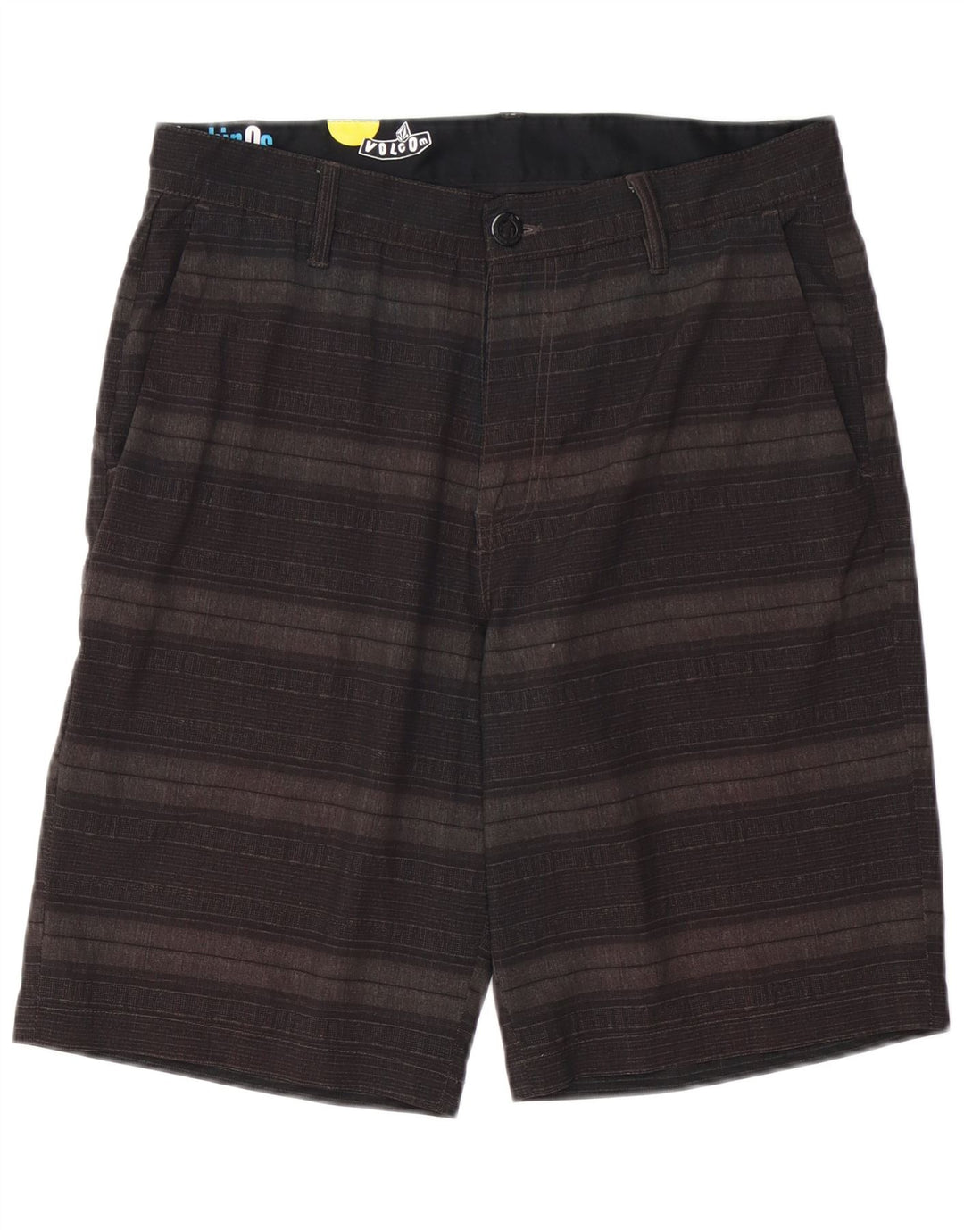 VOLCOM Mens Cargo Shorts W32 Large Grey Striped Polyester