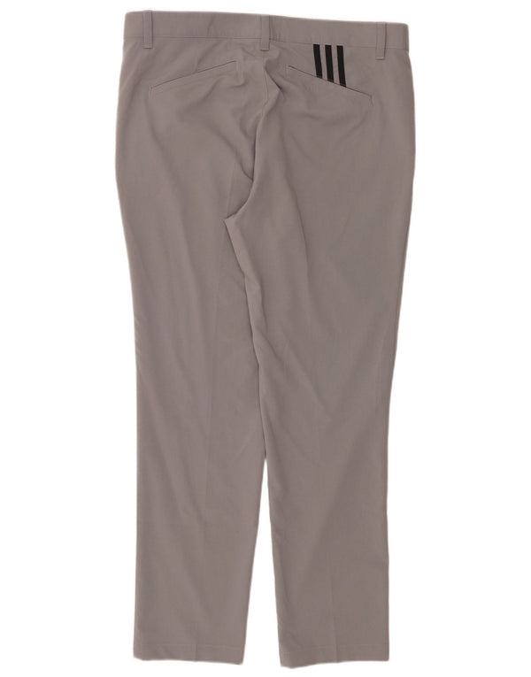 ADIDAS Mens Slim Chino Trousers W34 L30 Grey Cotton