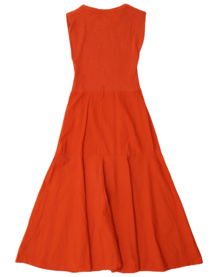 Zara Womens Sleeveless Maxi Dress UK 8 Small Orange