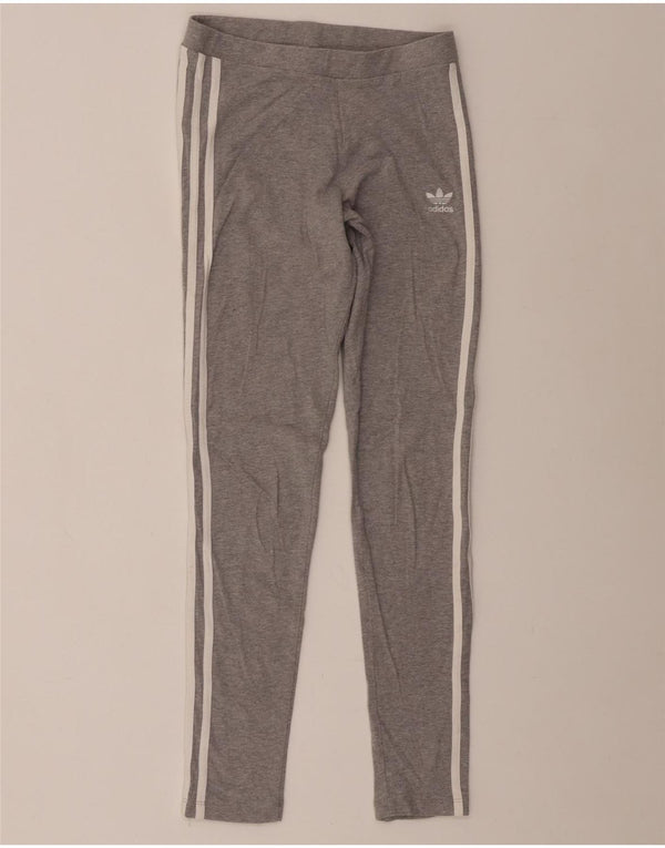 Adidas Womens Leggings UK 6 XS Grey Cotton