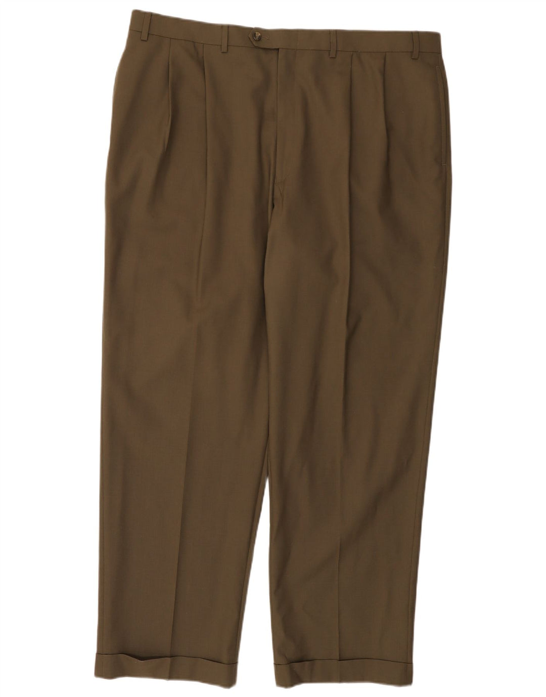RALPH LAUREN Mens Total Comfort Pegged Suit Trousers W42 L32  Khaki Wool