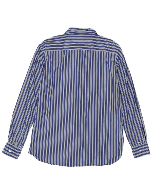 Marina Yachting Mens Slim Fit Shirt Size 42 Large Blue Striped