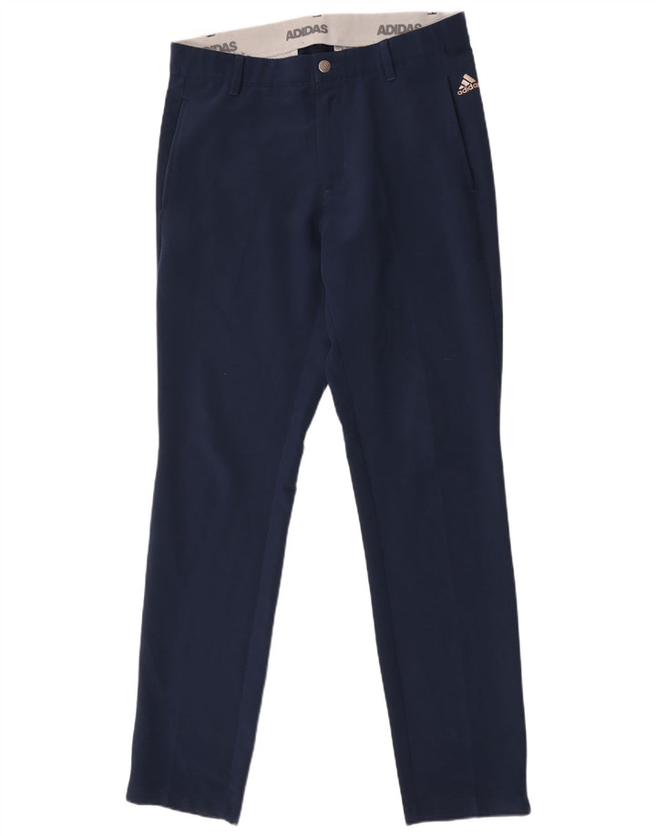 Adidas Mens Slim Chino Trousers W32 L34 Navy Blue