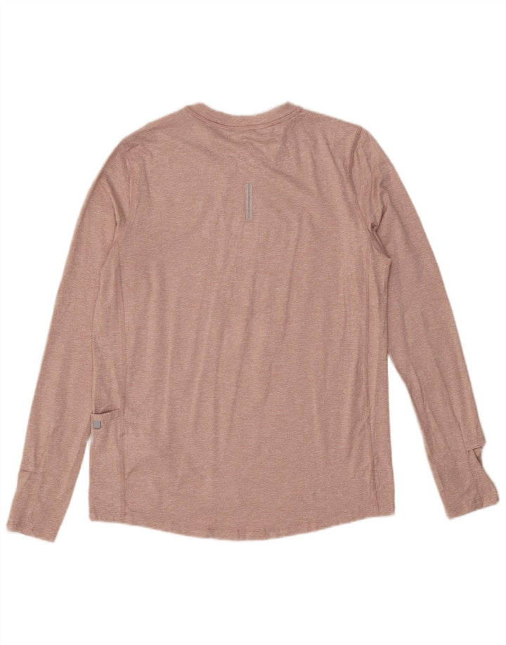 Nike Womens Running Top Long Sleeve UK 10 Small Pink Flecked Polyester