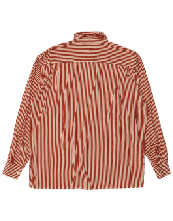 Max Mara Womens Weekend Shirt UK 16 Large Red Pinstripe Cotton