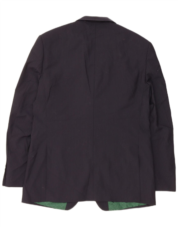 French Connection Mens 2 Button Blazer Jacket UK 42 XL Navy Blue Pinstripe