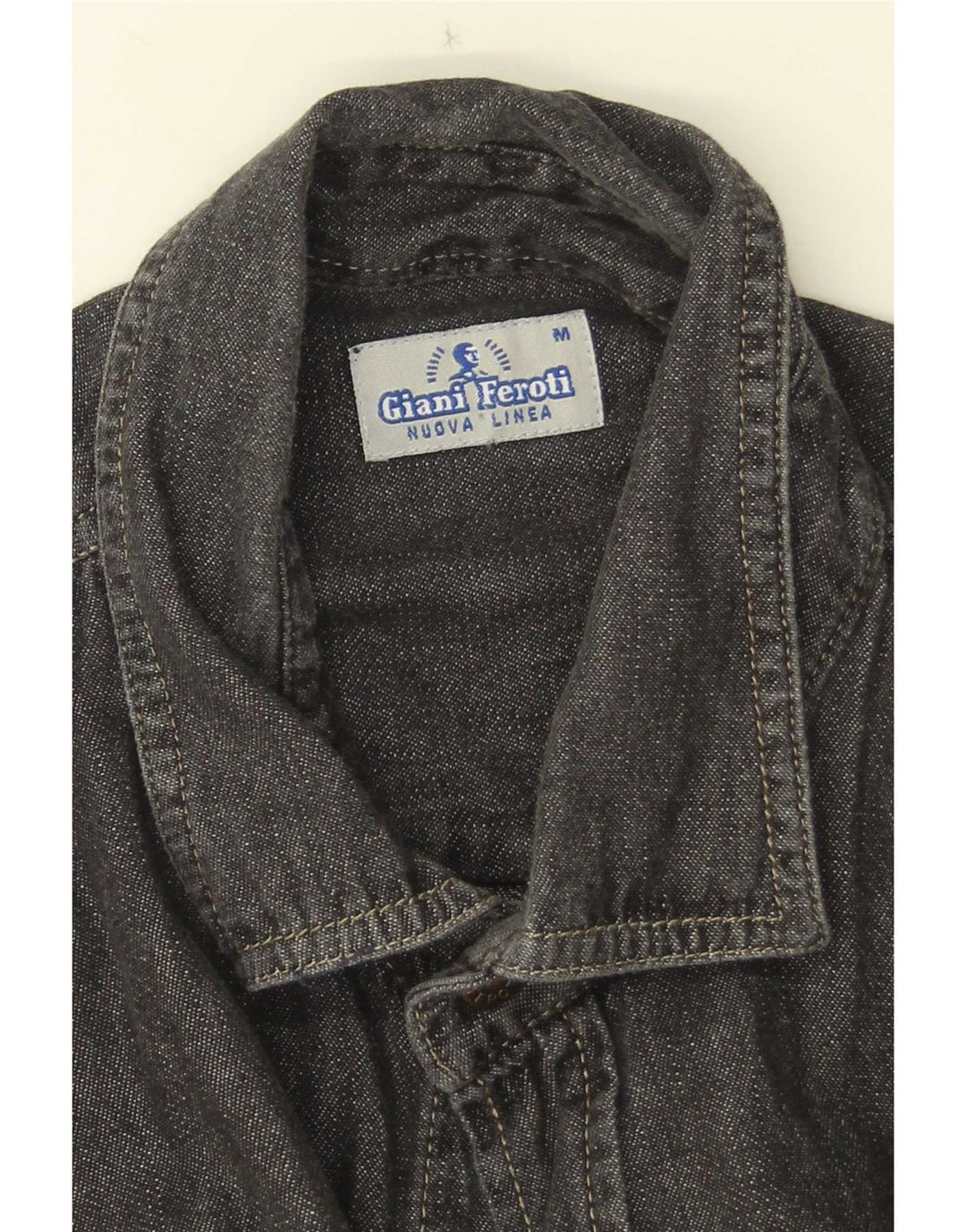 Giani Feroti Mens Short Sleeve Denim Shirt Medium Black