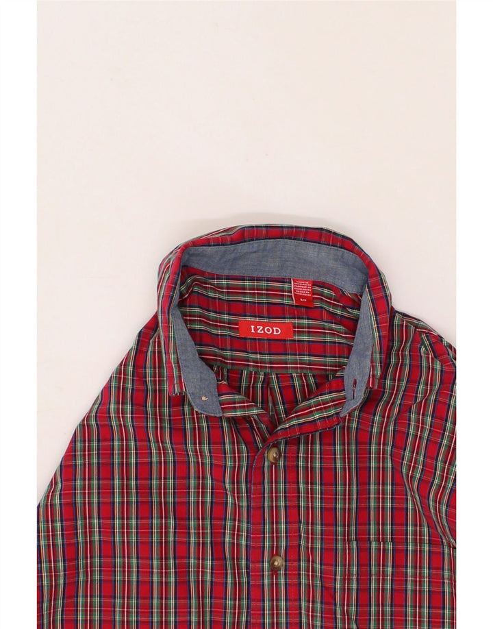 IZOD Mens Shirt Small Red Check Cotton Vintage Izod and Second-Hand Izod from Messina Hembry 