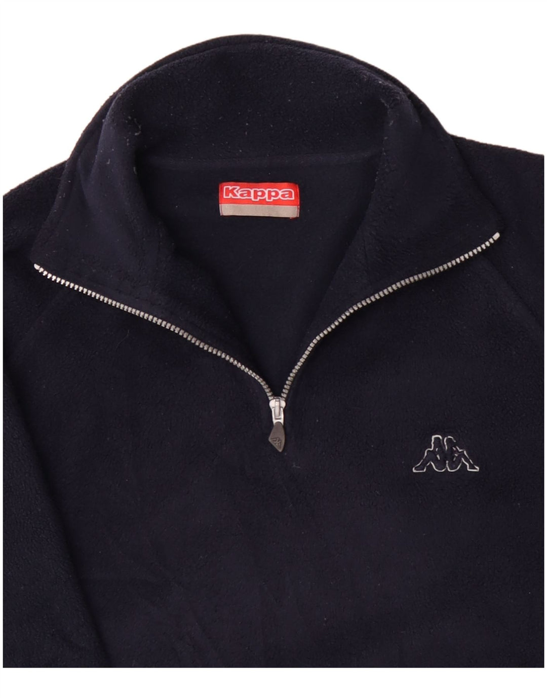 Kappa Mens Zip Neck Fleece Jumper Large Navy Blue Polyester