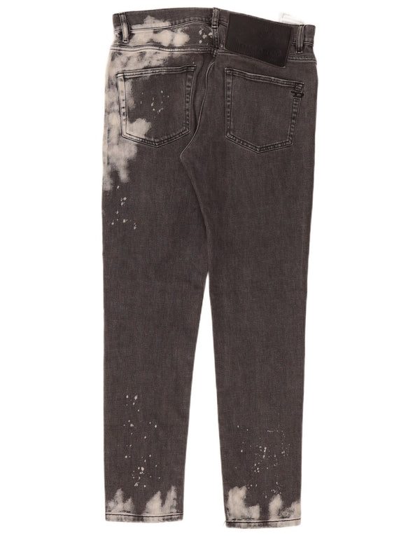 Diesel Womens D-Strukt Acid Wash High Waist Slim Jeans W30 L30 Grey Tie Dye