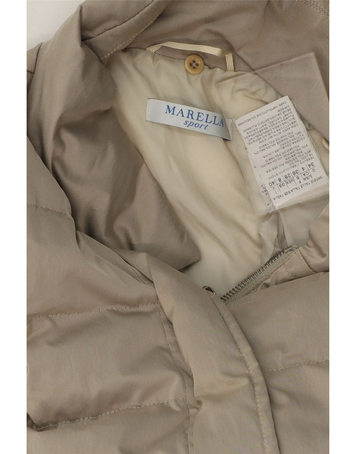 MARELLA Womens Padded Coat UK 8 Small  Grey Polyester Vintage Marella and Second-Hand Marella from Messina Hembry 