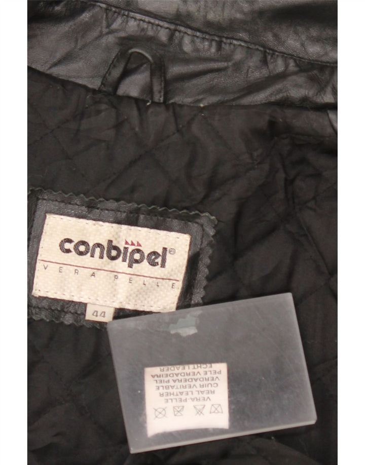 CONBIPEL Mens Leather Jacket IT 44 XS Black Leather