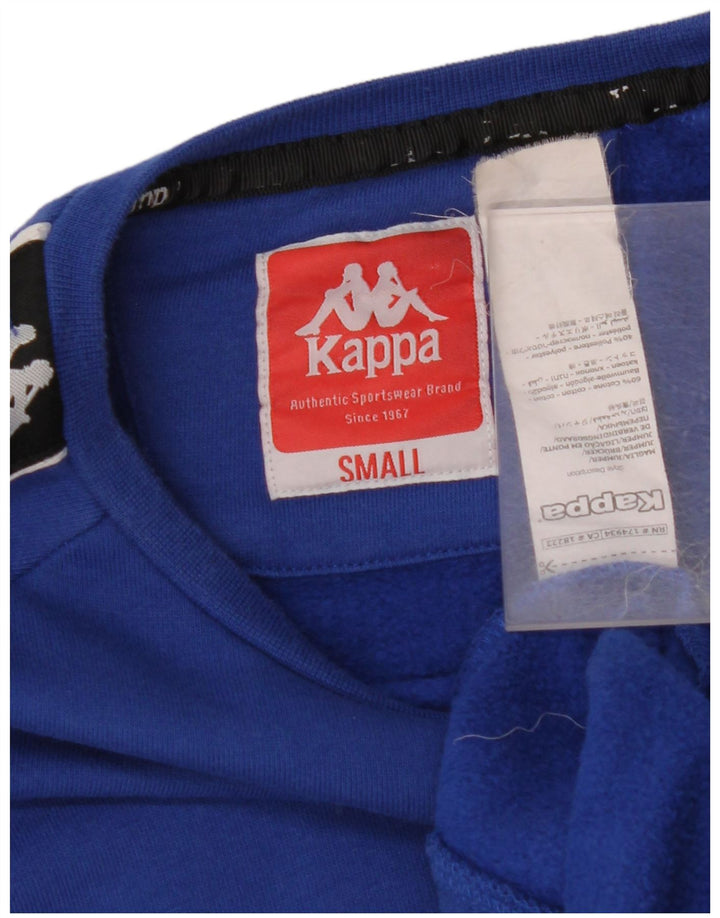 KAPPA Mens Graphic Sweatshirt Jumper Small Blue Colourblock Cotton