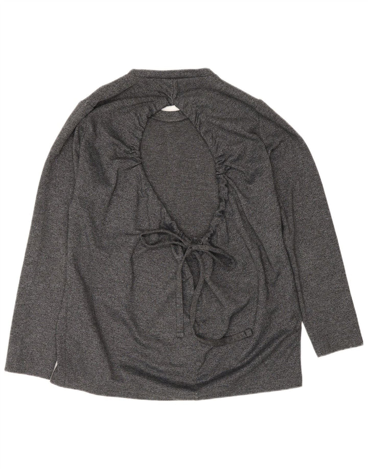 Zara Womens Long Sleeve Oversized Blouse Top UK 10 Small Grey