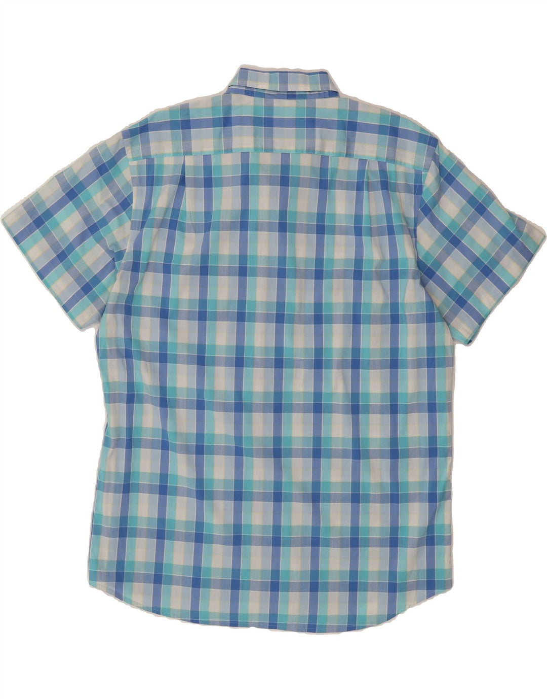 IZOD Mens Short Sleeve Shirt XL Blue Check Cotton Vintage Izod and Second-Hand Izod from Messina Hembry 