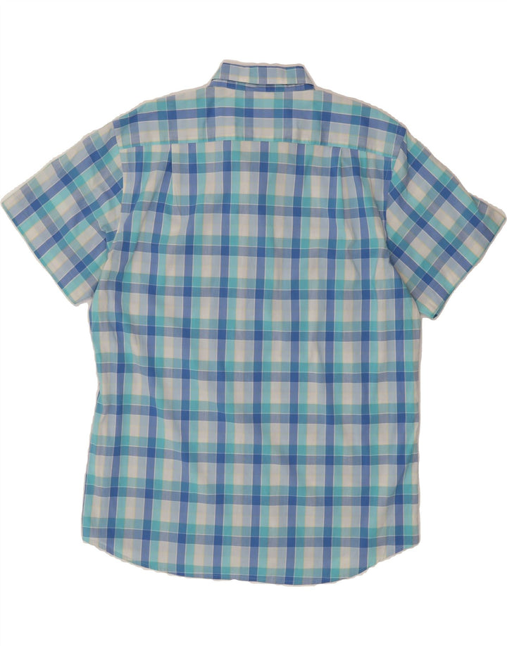 IZOD Mens Short Sleeve Shirt XL Blue Check Cotton Vintage Izod and Second-Hand Izod from Messina Hembry 